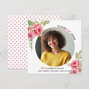 Anúncio Foto de graduação da classe 2025 Flores rosa