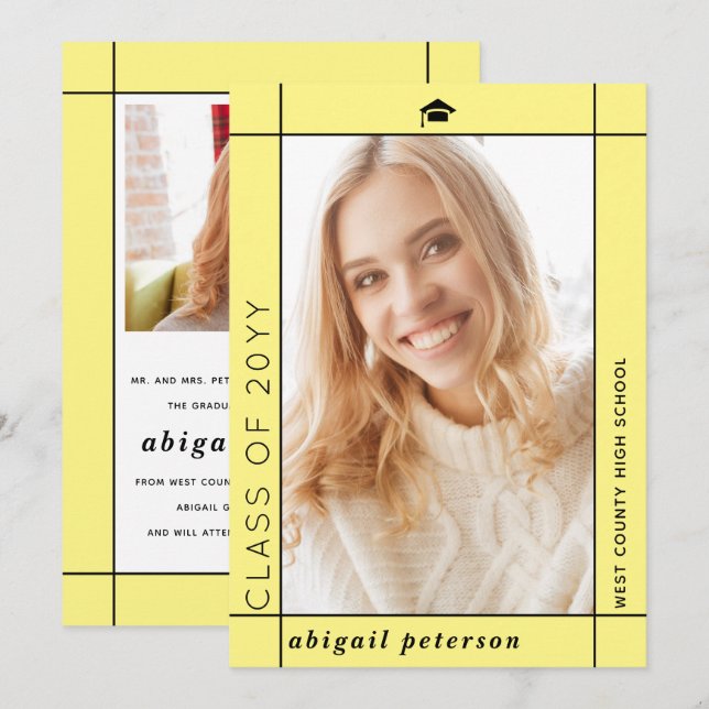 Anúncio Foto de graduação da Classe Amarela Moderna de 202 (Frente/Verso)