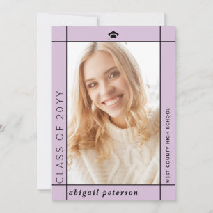 Anúncio Foto de graduação da Classe de lavanda Moderna de