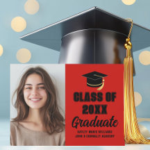 Foto de Graduação da Turma de 2026 Vermelho e Pret