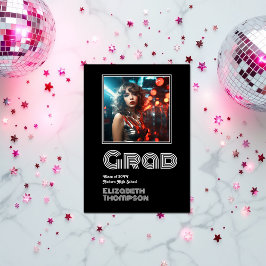 Anúncio Foto de Graduação de Disco Retroativo Negrito