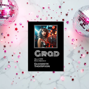 Anúncio Foto de Graduação de Disco Retroativo Negrito