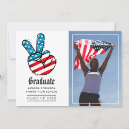 Anúncio Foto de Graduação do Sinal de Paz dos EUA