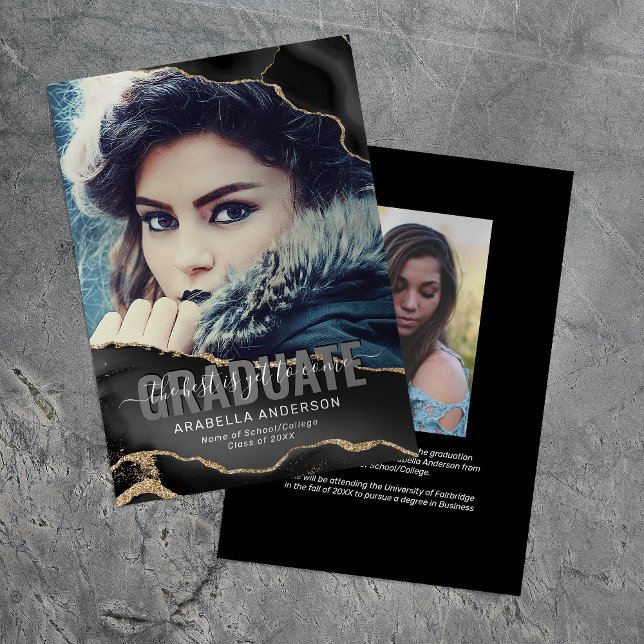 Anúncio Foto de Graduação Dourada Preta (Criador carregado)