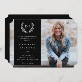 Anúncio Foto de Graduação em Wreath de Letra Monográfica P