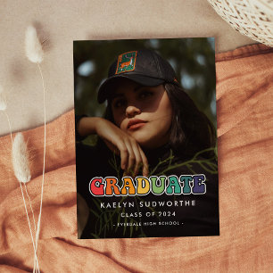 Anúncio Foto de Graduação hippie com diversão retroativa d