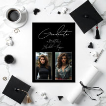 Foto de Graduação Moderna Elegante Preta e Branca