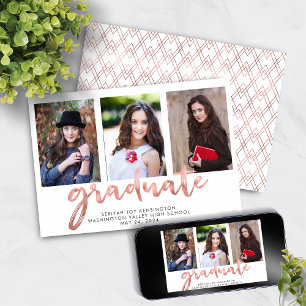 Anúncio Foto de Graduação Rosa Geométrica por Graduação Ma