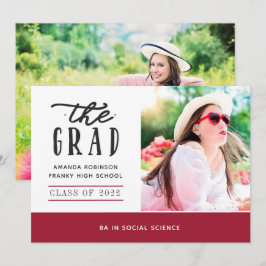 Anúncio Foto de Graduação Vermelha e Branca