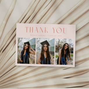 Anúncio Foto de Graduação Whimsical Thank You em Tom de Pê