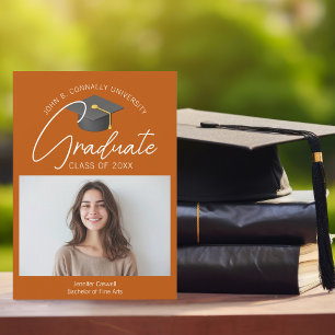 Anúncio Foto de Graduada Laranja Queimada Chic 2026 Gradua
