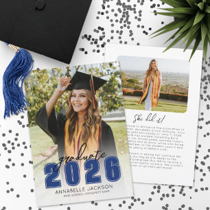 Anúncio Foto de Graduado da Turma de 2025 Azul Graduação