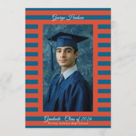 Anúncio Foto de Graduado de Ensino Médio Preppy Vermelho e