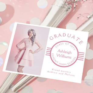 Anúncio Foto de Graduado em Rosa Salmão Moderno