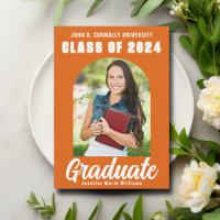 Foto de Graduado Moderna em Laranja e Branco Gradu