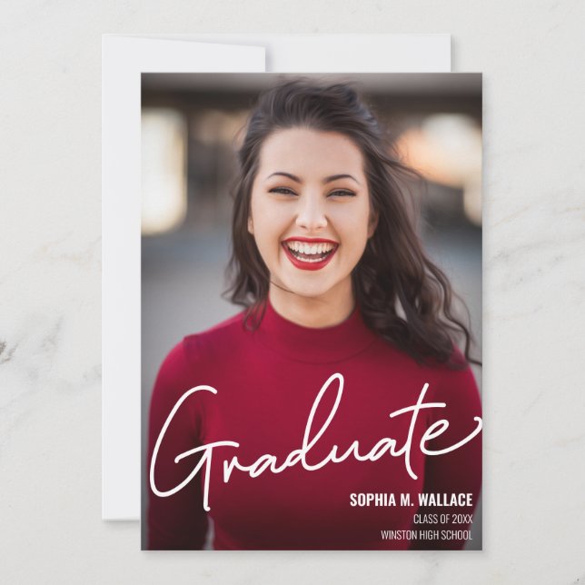 Anúncio Foto de Graduado Personalizada com Letra Moderna (Frente)