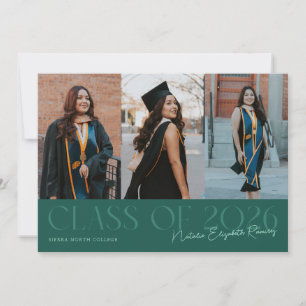 Anúncio Foto de Graduado Verde Nome em Letra de Forma Turm