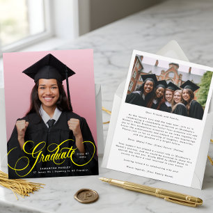 Anúncio Foto de Gradução com Letras Amarelas Modernas do G