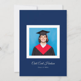 Anúncio Foto de Gradução do Ensino Médio em Azul Clássico 