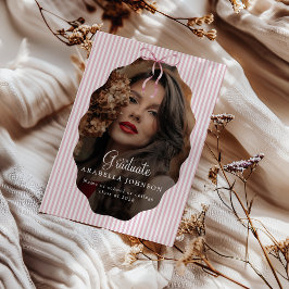 Anúncio Foto de Laço Rosa Listrado Doce para Formatura