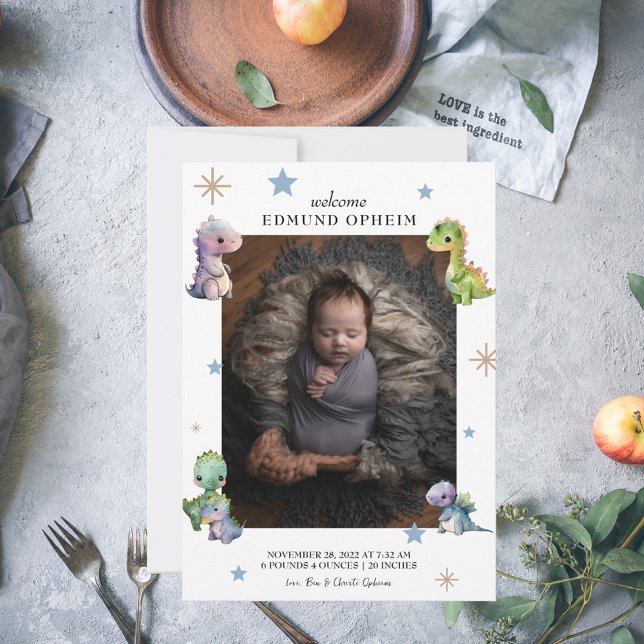 Anúncio Foto de Nascimento do Dinossauro do Baby Boy (Criador carregado)