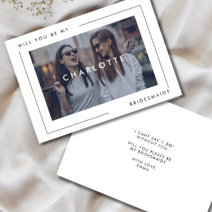 Anúncio Foto de Proposta Mínima de Bridesmaid Moderna