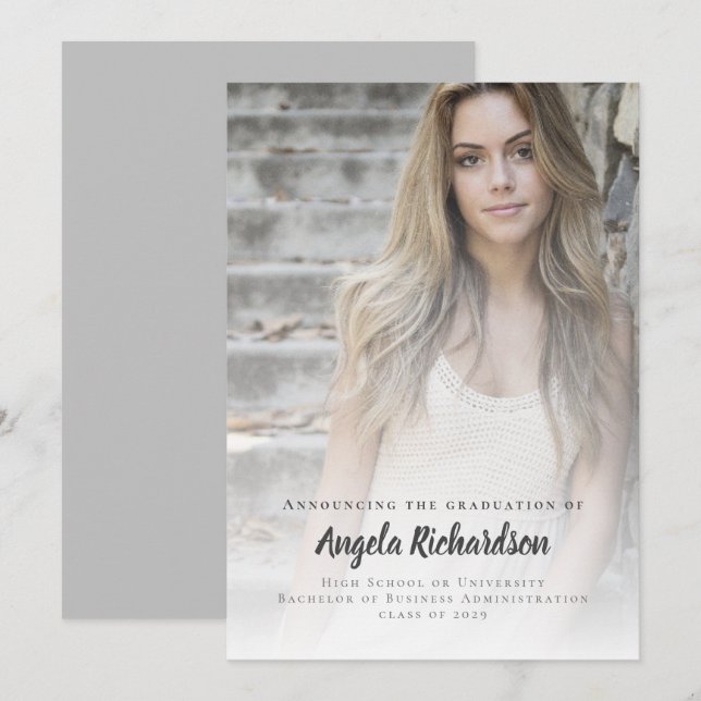 Anúncio Foto de Script de Carvões de Graduação Moderna (Frente/Verso)