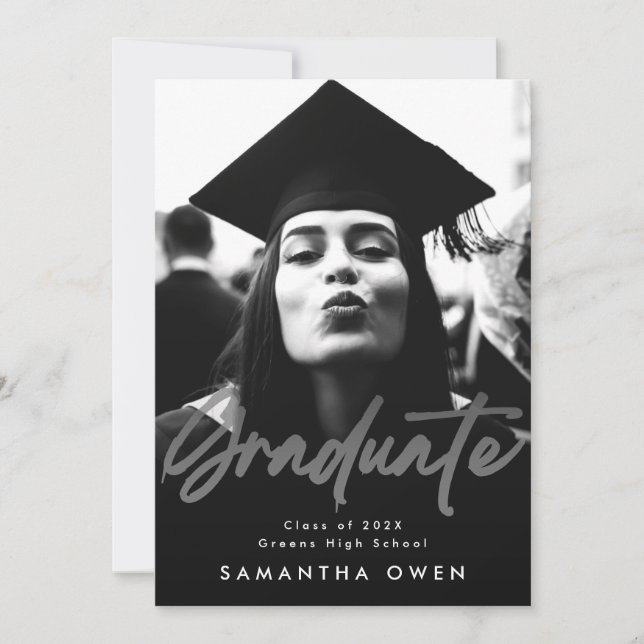 Anúncio Foto de Script Moderno do Formando de Pincel Branc (Frente)