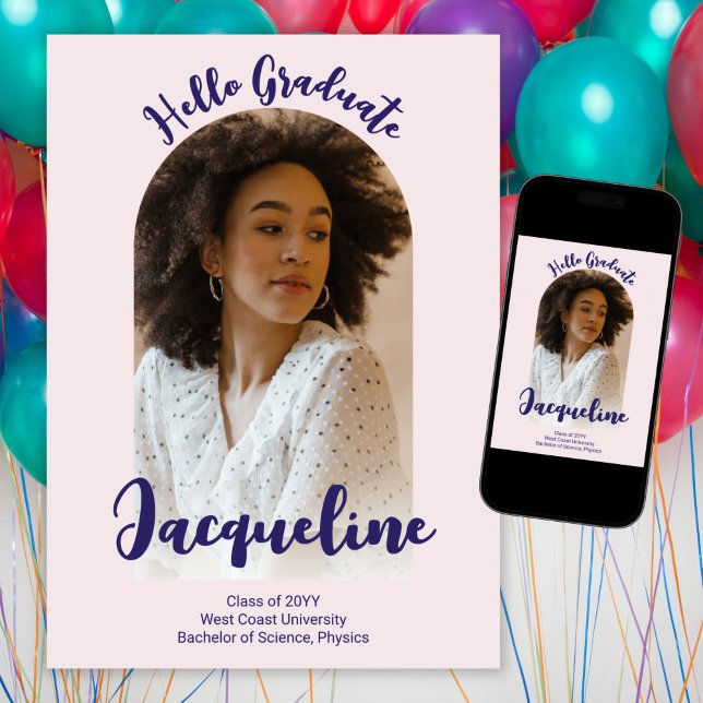 Anúncio Foto do Arch de Script Purple do Retro Hello Forma (Criador carregado)