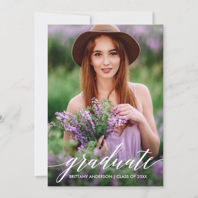 Anúncio Foto do Formando de Script de Caligrafia Moderna (Frente)