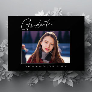 Anúncio Foto do Formando de Script de Tinta Mínima Moderna