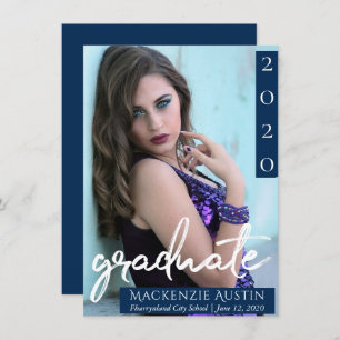 Anúncio Foto do formando   Marinho Script Dark Blue Keepsa