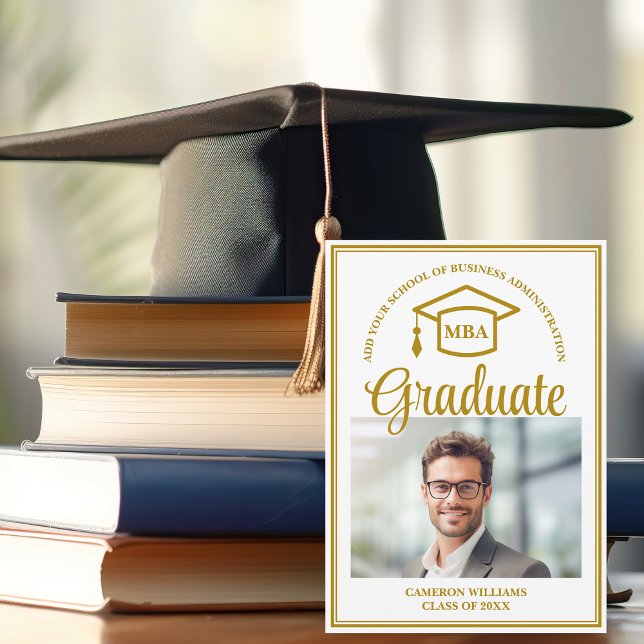 Anúncio Foto do MBA Elegant Dourado Business School (Criador carregado)