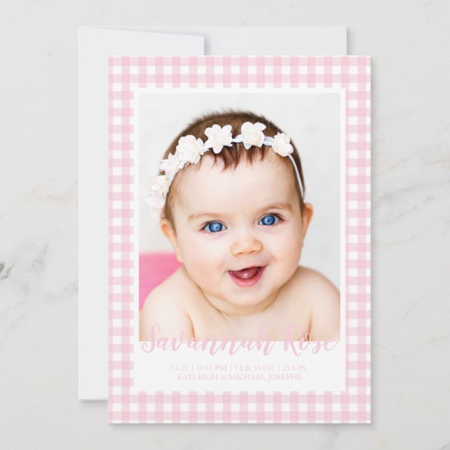 Anúncio Foto do padrão de verificação de Gingham rosa míni (Frente)