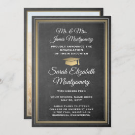 Anúncio Foto do Quadro dos Pais e Graduação Dourada