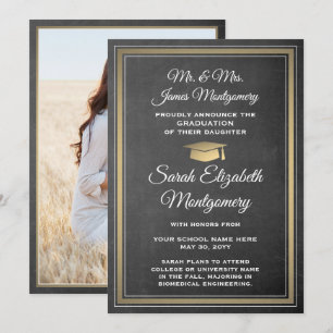 Anúncio Foto do Quadro dos Pais e Graduação Dourada