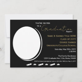 Anúncio Foto festa de formatura Preta, Branca, Dourada e F