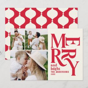 Anúncio Foto festiva vermelha de Natal, retrô moderno