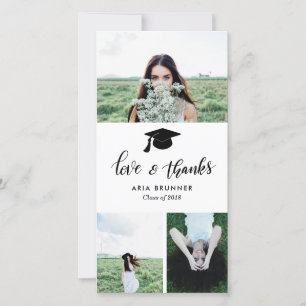 Anúncio Foto graduada do amor & dos obrigados três moderna