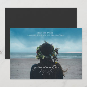 Anúncio Foto Horizontal de Graduação de Script Branco de A