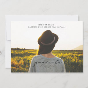 Anúncio Foto Horizontal de Graduação de Script Preto de Ar