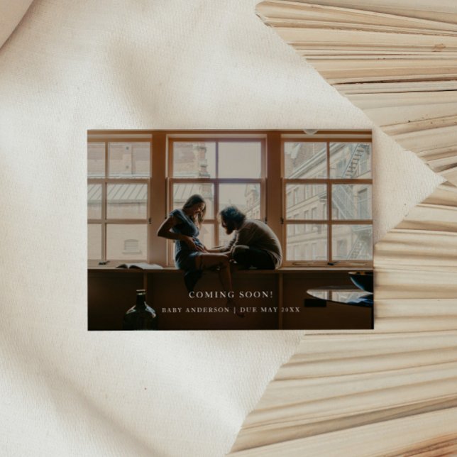 Anúncio Foto minimalista 'Chegando em breve!' Gravidez do  (Criador carregado)