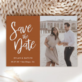 Anúncio Foto minimalista laranja queimada Salvar a data