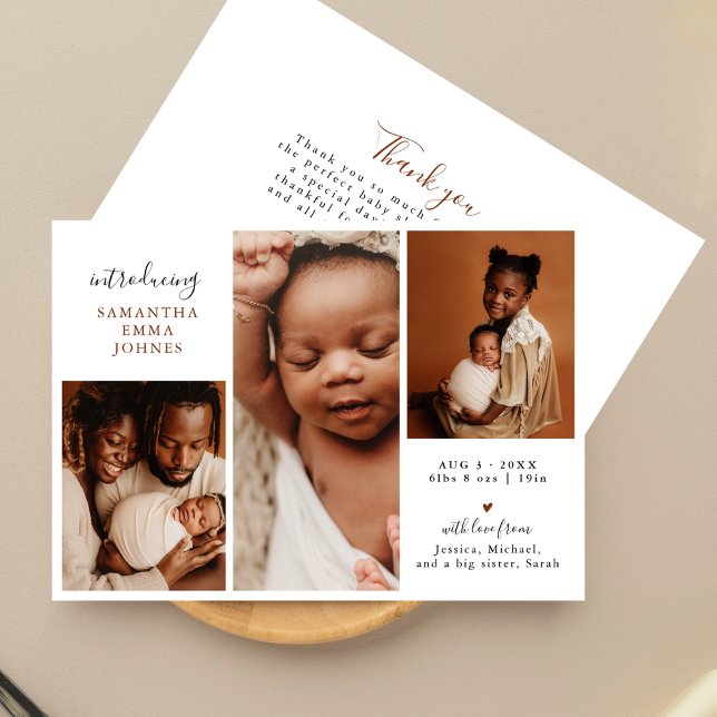 Anúncio Foto Moderna 3 Obrigado Novo Nascimento Bebê (Criador carregado)