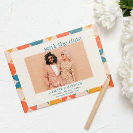 Anúncio Foto moderna do Meio século Azul-Laranja Retro