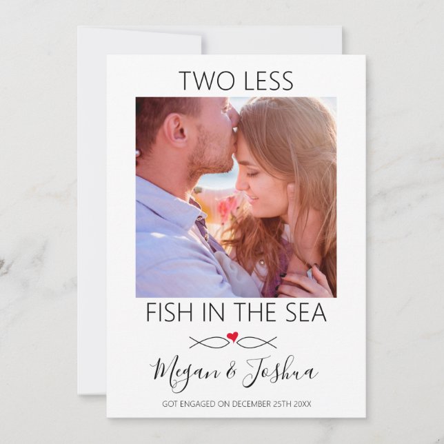 Anúncio Foto Moderna | Dois Peixes a Menos no Mar Noivado (Frente)