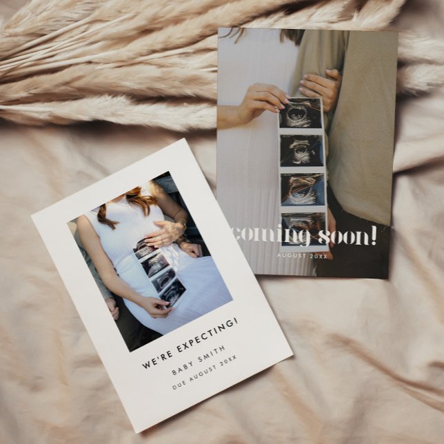 Anúncio Foto Moderna Novo Bebê Em Breve Gravidez (Criador carregado)