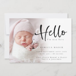 Anúncio Foto Moderna Olá Nova Menina Rosa Nascimento Rosa