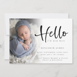 Anúncio Foto Moderna Olá Novo Bebê Menino Azul Nascimento