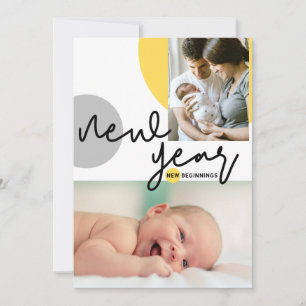 Anúncio Foto Personalizada Ano Novo Começos Amarelo